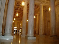 View of the Alabama marble in the hallway