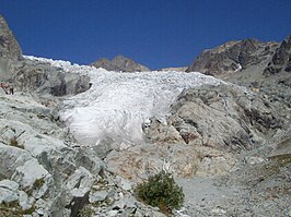 De Glacier Blanc (gletsjer) in het Nationaal Park les Écrins.