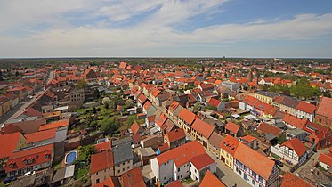 Вид на центр города с колокольни церкви св. Николая