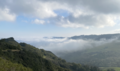 Fog rolling up Bollinger Canyon to the divide between Bollinger Creek and Las Trampas Creek (December 19th, 2021)