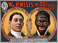 Image 108A lithograph for "William H. West's Big Minstrel Jubilee" from 1900, showing the blackface transformation of Billy B. Van (from Portal:Theatre/Additional featured pictures)