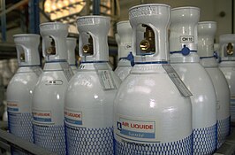 Gasflessen van Air Liquide Santé