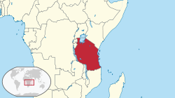 Location of Tanzaniya