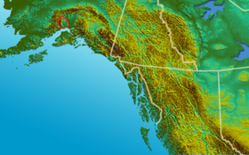 Carte de localisation des montagnes Tordrillo.