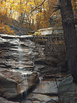 Swatara Falls, note the exposed coal vein in the background