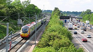 West Coast Mainline and M1 motorway