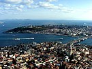 Istanbul: an aerial overview of the historical Sultanahmet and Galata district