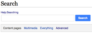 Wikipedia special search box