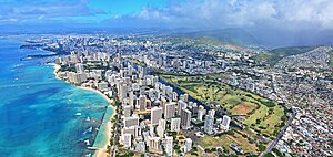 Aerial view of Waikiki