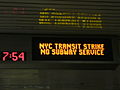 Image 49Metropolitan Transportation Authority (New York) notice of subway closure during the 2005 New York City transit strike.