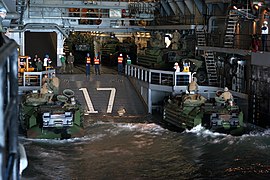 The well deck of USS San Antonio