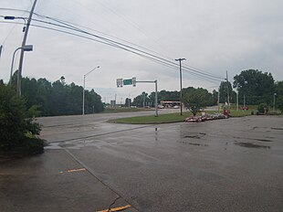 Intersection of U.S. 50 and State Road 37 from the Speedway gas station in Marion Township