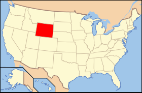 Map of the U.S. with Wyoming highlighted