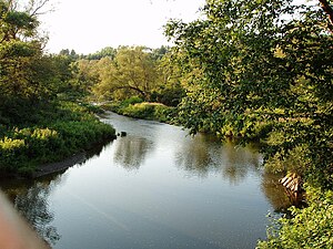 Áin Winooski í Montpelier.