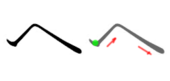 Diagram of stroke order in writing ヘ