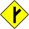 Skewed side road junction on the right