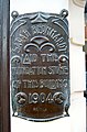 Plaque commemorating the foundation stone laid by Sarah Bernhardt in 1904