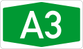 A3 motorway shield