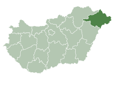 Location of County Szabolcs-Szatmár-Bereg