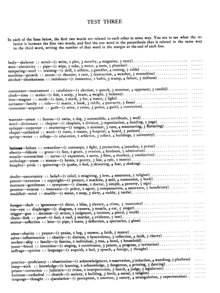 A page of analogy questions from the Princeton 1925 test