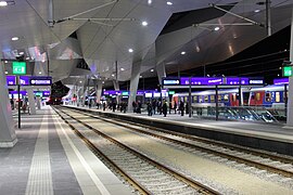 Bahnsteige 10 bis 12 des Wiener Hauptbahnhofs