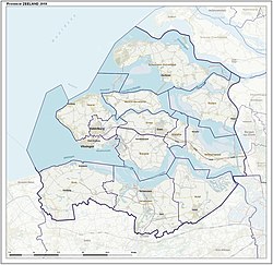 Peta topografi provinsi Zeeland