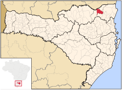 Localização de São Bento do Sul em Santa Catarina