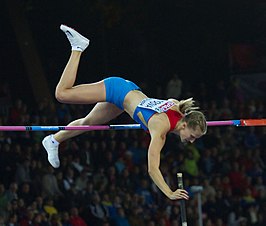 Anzjelika Sidorova op weg naar de titel op de EK van 2014 in Zürich.