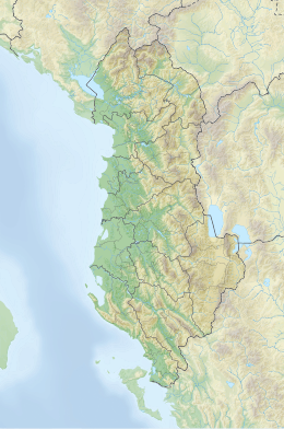 Map showing the location of Buna River-Velipojë Protected Landscape