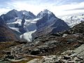 Piz Bernina, Piz Scerscen und Piz Roseg mit Tschiervagletscher von der Fuorcla Surlej, 2004