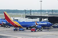 Boeing 737-800 avec la nouvelle livrée.