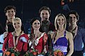 Podium des championnats d'Europe 2011 avec Ekaterina Bobrova / Dmitri Soloviev et Sinead Kerr / John Kerr