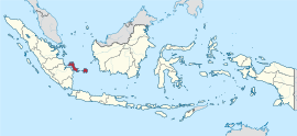 Localização de Bangka-Belitung na Indonésia