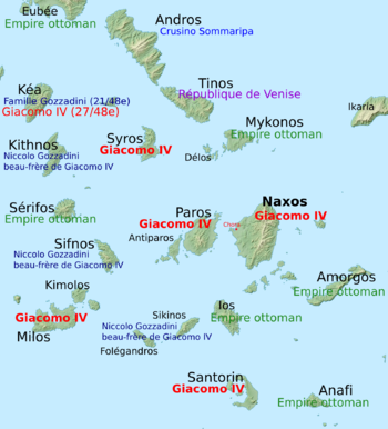 carte de l'archipel avec les noms des propriétaires des îles