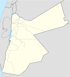 Mapa konturowa Jordanii, u góry po lewej znajduje się punkt z opisem „As-Safina”