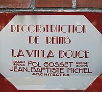 Plaque de la ville de Reims.