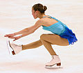 A basic sit spin in figure skating by Kimmie Meissner