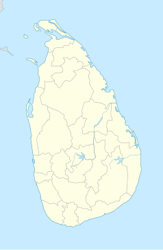 Mapa konturowa Sri Lanki, na dole znajduje się punkt z opisem „Embilipitiya”