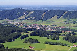 View of Weitnau from the Sonneck, Hauchenberg in the background