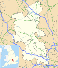 Mapa konturowa Buckinghamshire, na dole znajduje się punkt z opisem „Frieth”