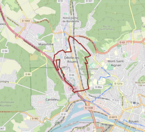 Poziția localității Déville-lès-Rouen