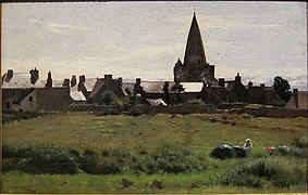 Dennis Miller Bunker : Ville bretonne au petit matin, Larmor (1884, Art Institute of Chicago).