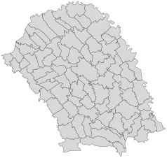 Mapa konturowa okręgu Botoszany, po lewej znajduje się punkt z opisem „Vârfu Câmpului”