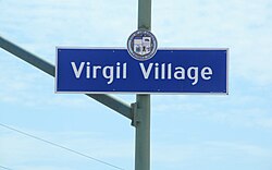 Virgil Village Neighborhood Sign located on Virgil Avenue and Santa Monica Boulevard