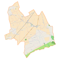 Mapa konturowa gminy Witonia, w centrum znajduje się punkt z opisem „Józefów”