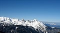 Arnspitzgruppe von Südosten mit Arntalköpfle rechts unten, links dahinter Wetterstein­spitzen und -wand