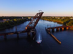 Cầu Cất Crook Point ở Providence, Rhode Island, Hoa Kỳ