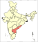 भारत के मानचित्र पर आंध्र प्रदेश अंकित