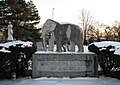 One of the five elephants surrounding Showmen's Rest