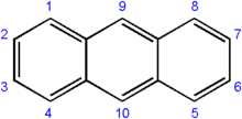 Skeletal formula and numbering system of anthracene